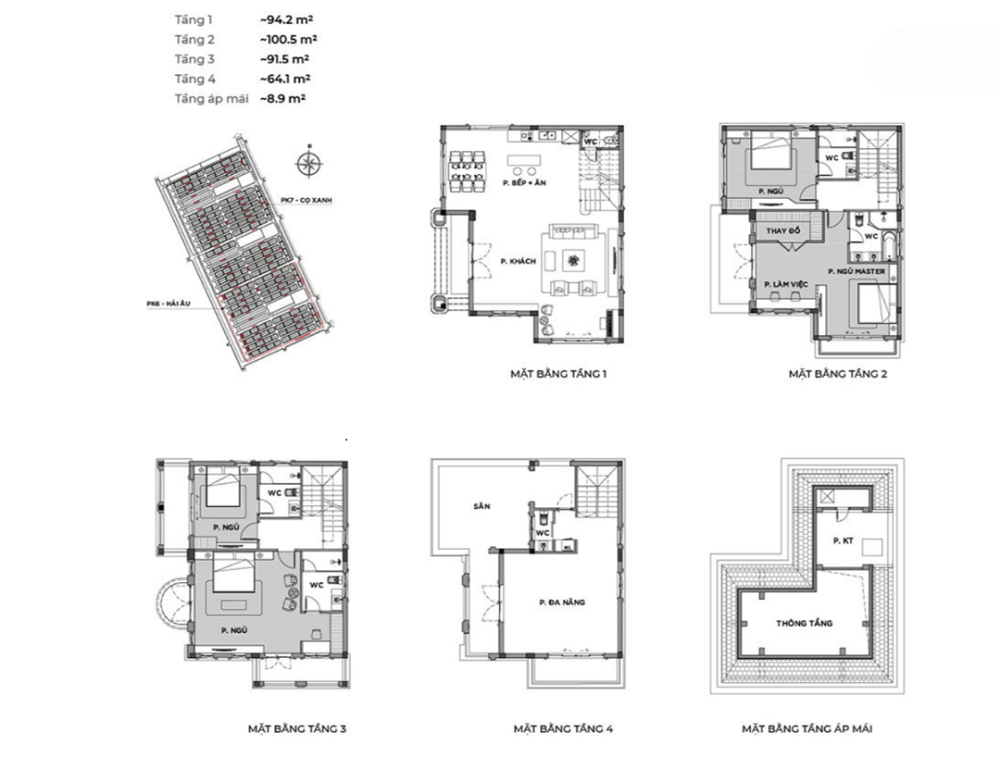 Biệt Thự Đơn Lập Vinhomes Cần Giờ - Thiết Kế Sang Trọng, Tầm Nhìn Tuyệt Đẹp 3 Mặt bằng thiết kế chi tiết
